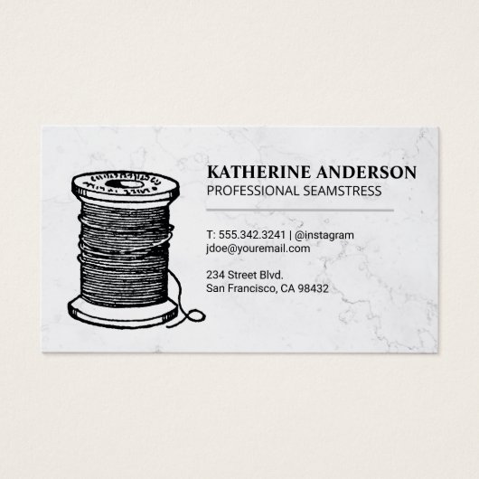 Naaigraan Spool Visitekaartje (Voorkant)