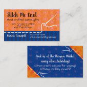 Naaigroeiing van de hand door naaisteek visitekaartje (Voorkant / Achterkant)