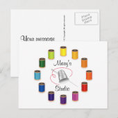 Naaigronden, naalden en draden briefkaart (Voorkant / Achterkant)