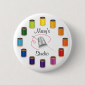 Naaigronden, naalden en draden ronde button 5,7 cm (Voorkant)