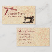 Naaigroze Bak Damask  Visitekaartje (Voorkant / Achterkant)