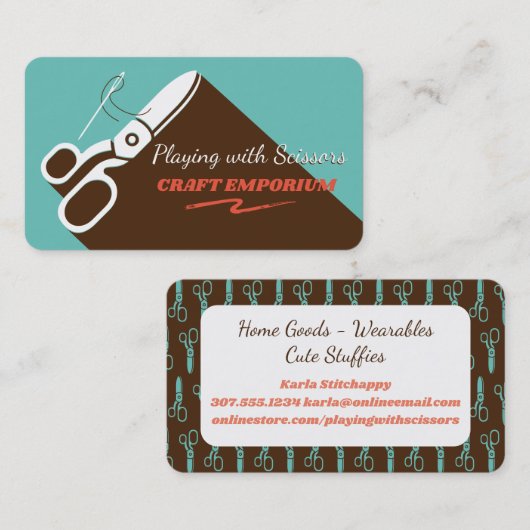 Naaigruitschroefdraadschaar naadloze verwatering visitekaartje (Voorkant / Achterkant)