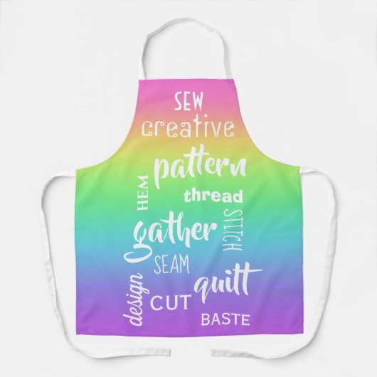 Naaigwoorden regenbooggradiënt Schort (Voorkant)