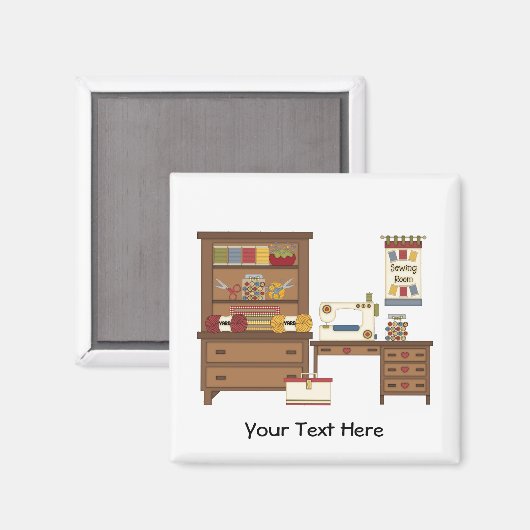 Naaikamer 1 (gepersonaliseerd) magneet (Voorkant / Achterkant)