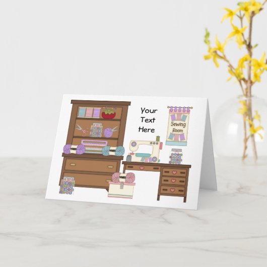 Naaikamer 2 (gepersonaliseerd) kaart (Gele Bloem)