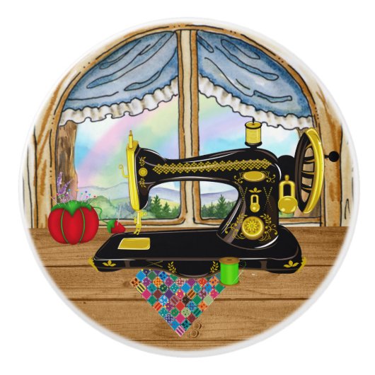 Naaikamer keramische knop - SRF (Voorkant)