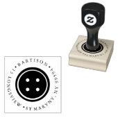 naaiknoop ROND TERUGKERNADRES Rubberstempel (Gestempeld)