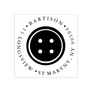 naaiknoop ROND TERUGKERNADRES Rubberstempel