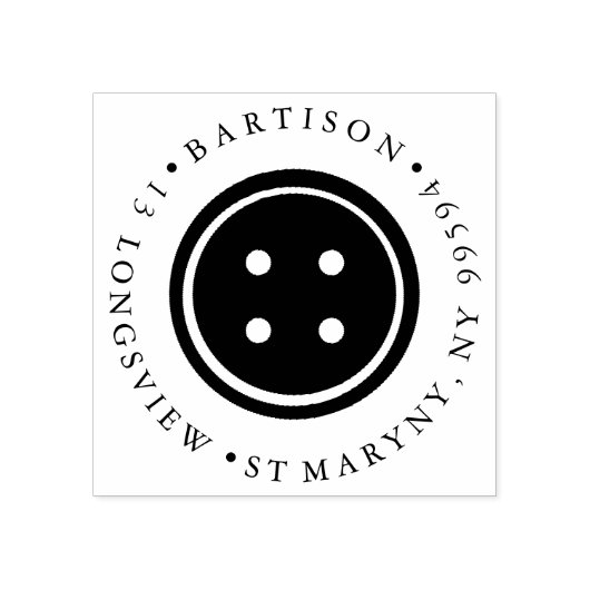 naaiknoop ROND TERUGKERNADRES Rubberstempel (Afrduk)