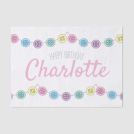 naaiknop voor witte verjaardag tissuepapier