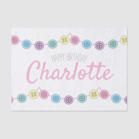 naaiknop voor witte verjaardag tissuepapier (Voorkant)