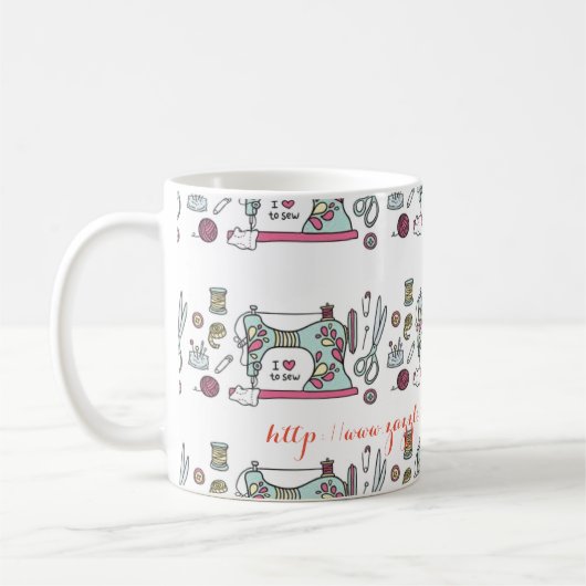 "Naaikunst" Koffiemok (Links)