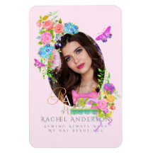 Naailint Bloemenmonogram Foto Roze