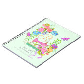 Naailint Bloemenmonogram Groen Notitieboek (Linkerzijde)