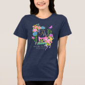 Naailint Bloemenmonogram Marine Tri-Blend Shirt (Voorkant)