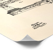 Naaimachine 1866 oude kunstpooier poster (Hoek)