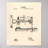 Naaimachine 1866 oude kunstpooier poster (Voorkant)