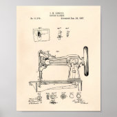 Naaimachine 1867 oude kunstpooier poster (Voorkant)
