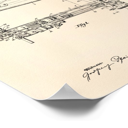 Naaimachine 1946 oude pooier poster (Hoek)