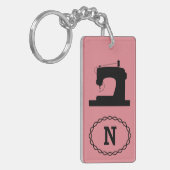 Naaimachine Aangepaste kleur/Tekstlicht Sleutelhanger (Voorkant Links)
