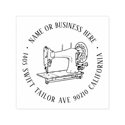  naaimachine — Aansluitnaam retouradres Zelfinktende Stempel (Design)