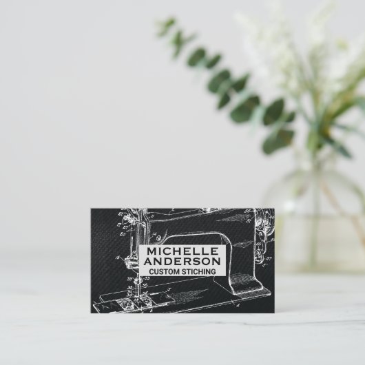 naaimachine | Achtergrond verbinding Visitekaartje (Staand voorkant)