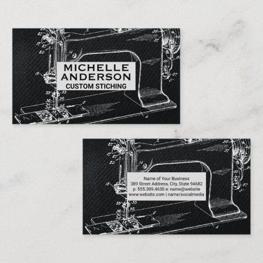  naaimachine | Achtergrond verbinding Visitekaartje (Voorkant / Achterkant)