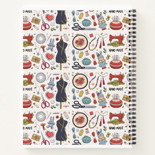 Naaimachine — afdruknotebook notitieboek (Achterkant)