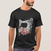 Naaimachine Ambacht Quilten Riool Bloemen Naaien T-shirt (Voorkant)