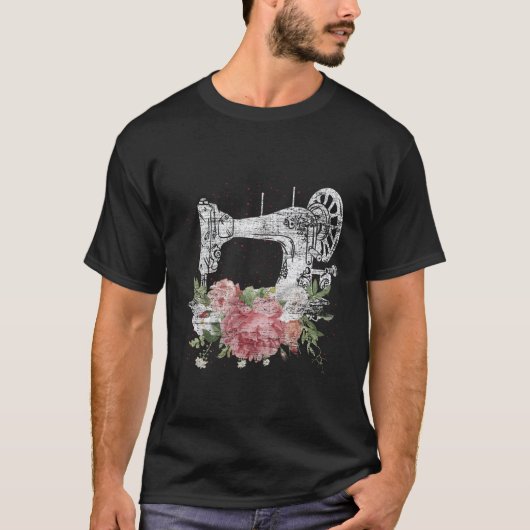 Naaimachine Ambacht Quilten Riool Bloemen Naaien T-shirt (Voorkant)