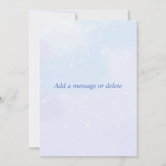 Naaimachine  blauw plat bedankkaart (Achterkant)