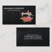 Naaimachine bloemen | naaister visitekaartje (Voorkant / Achterkant)