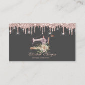 Naaimachine Bloemen Roos Gold Drips Bakkerij Visitekaartje (Voorkant)