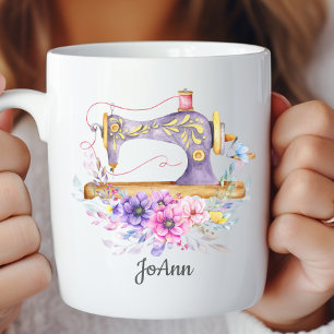 naaimachine bloemig koffiemok