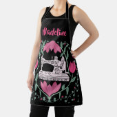  naaimachine & bloemmotief ontwerp schort (Insitu)