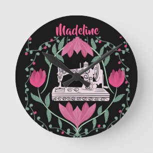  naaimachine: Bloempatroon gepersonaliseerd Ronde Klok