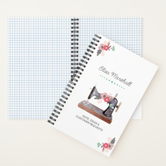  naaimachine Boho Floral Bouquet Notitieboek (Binnen)