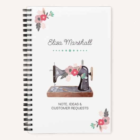  naaimachine Boho Floral Bouquet Notitieboek (Voorkant)