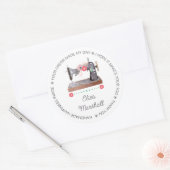 naaimachine Boho Floral Handmade Ronde Sticker (Envelop)