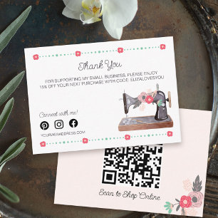 naaimachine Boho Floral Hartelijk dank Informatiekaartje