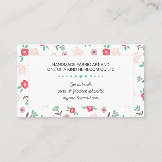  naaimachine Boho Floral Visitekaartje (Achterkant)