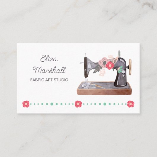  naaimachine Boho Floral Visitekaartje (Voorkant)