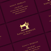 Naaimachine Bourgogne en gouden Visitekaartje