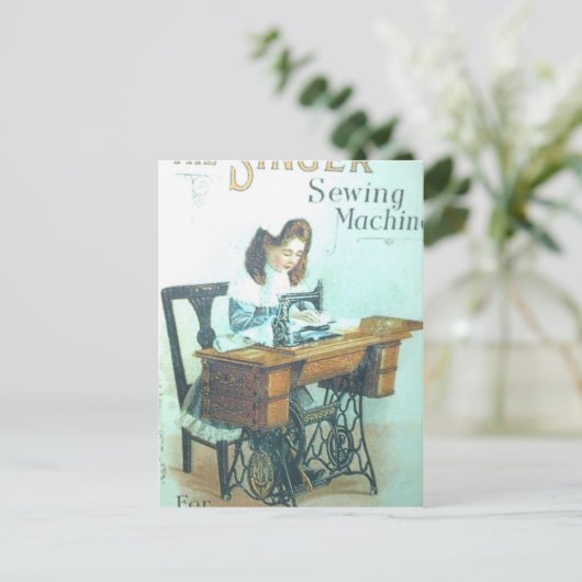 naaimachine briefkaart (Staand voorkant)
