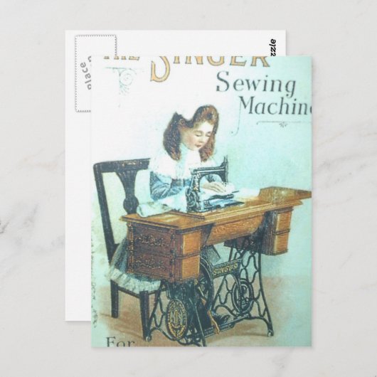 naaimachine briefkaart (Voorkant / Achterkant)