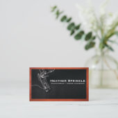 naaimachine | Bruine ledergrens Visitekaartje (Staand voorkant)