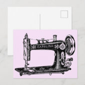  naaimachine Carolina in roze Briefkaart (Voorkant / Achterkant)