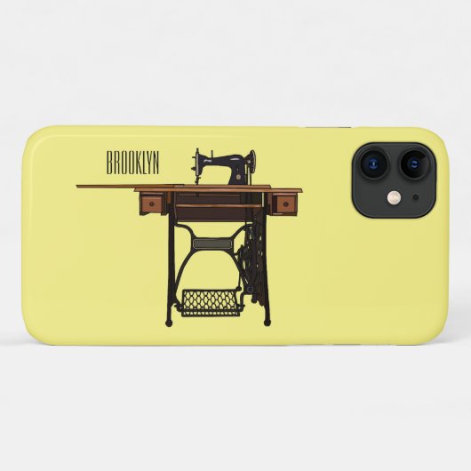 Naaimachine cartoonillustratie  Case-Mate iPhone case (Achterkant (horizontaal))