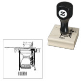 Naaimachine cartoonillustratie rubberstempel (Gestempeld)