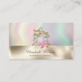 naaimachine Cat kleurrijk goud Visitekaartje (Voorkant)